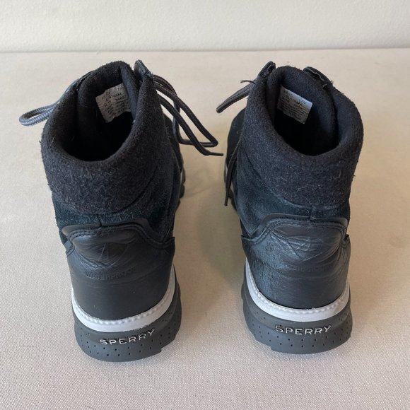 Sperry black men\'s size 7M leather lace-up boots excellent condition